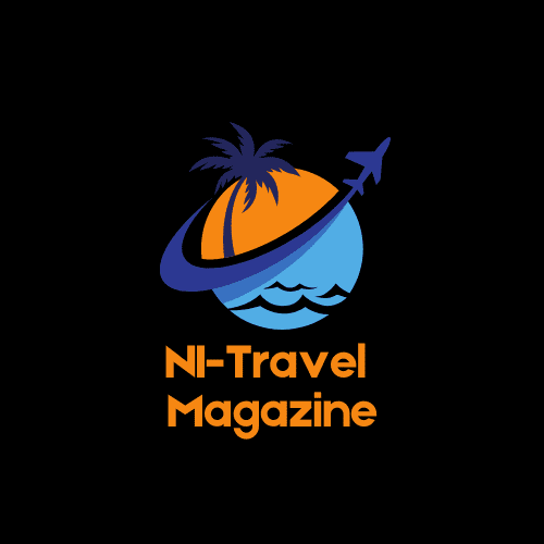 A logo for NI Travel Magazine which is all about travel, holidays, hotels, places to stay and much much more